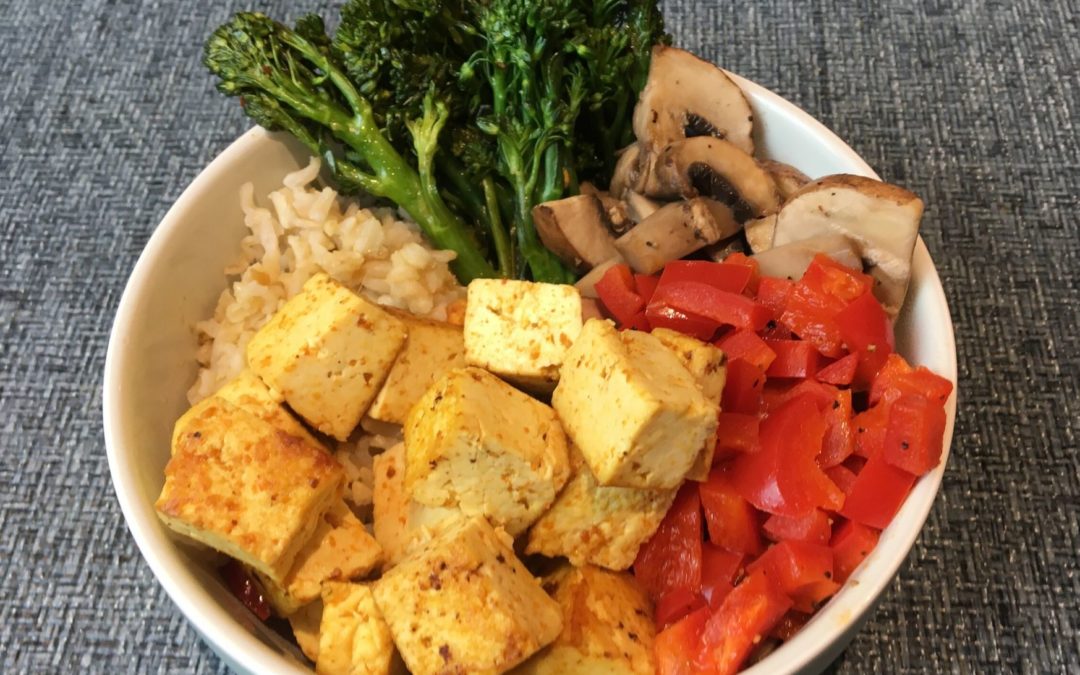 tofu vegetable rice bowl