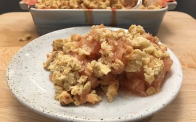 Rhubarb and apple crumble