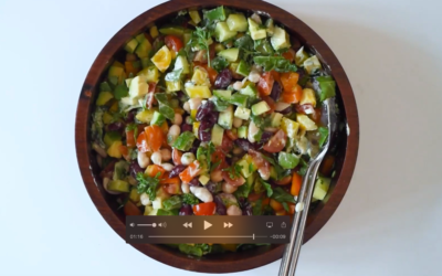 Three bean salad with tahini dressing