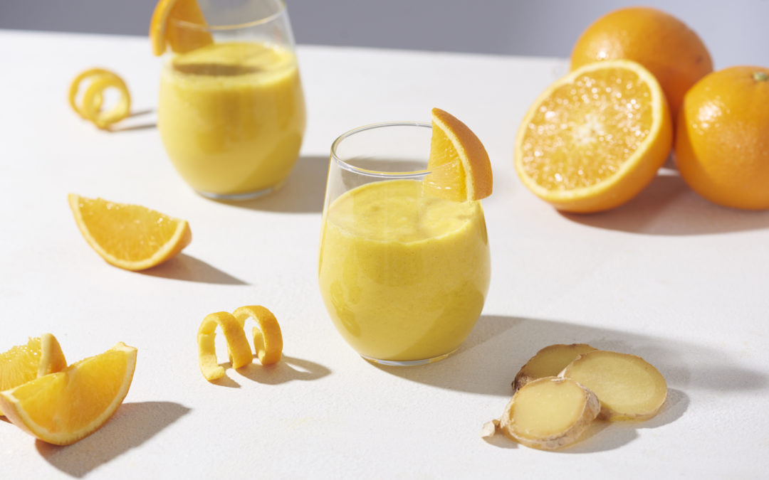 Healthy orange ginger smoothie
