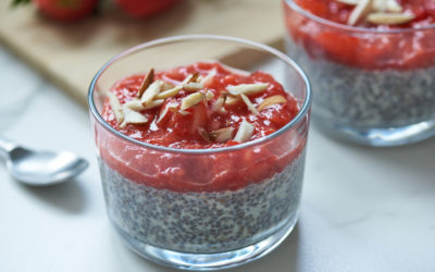 Coconut chia berry pudding