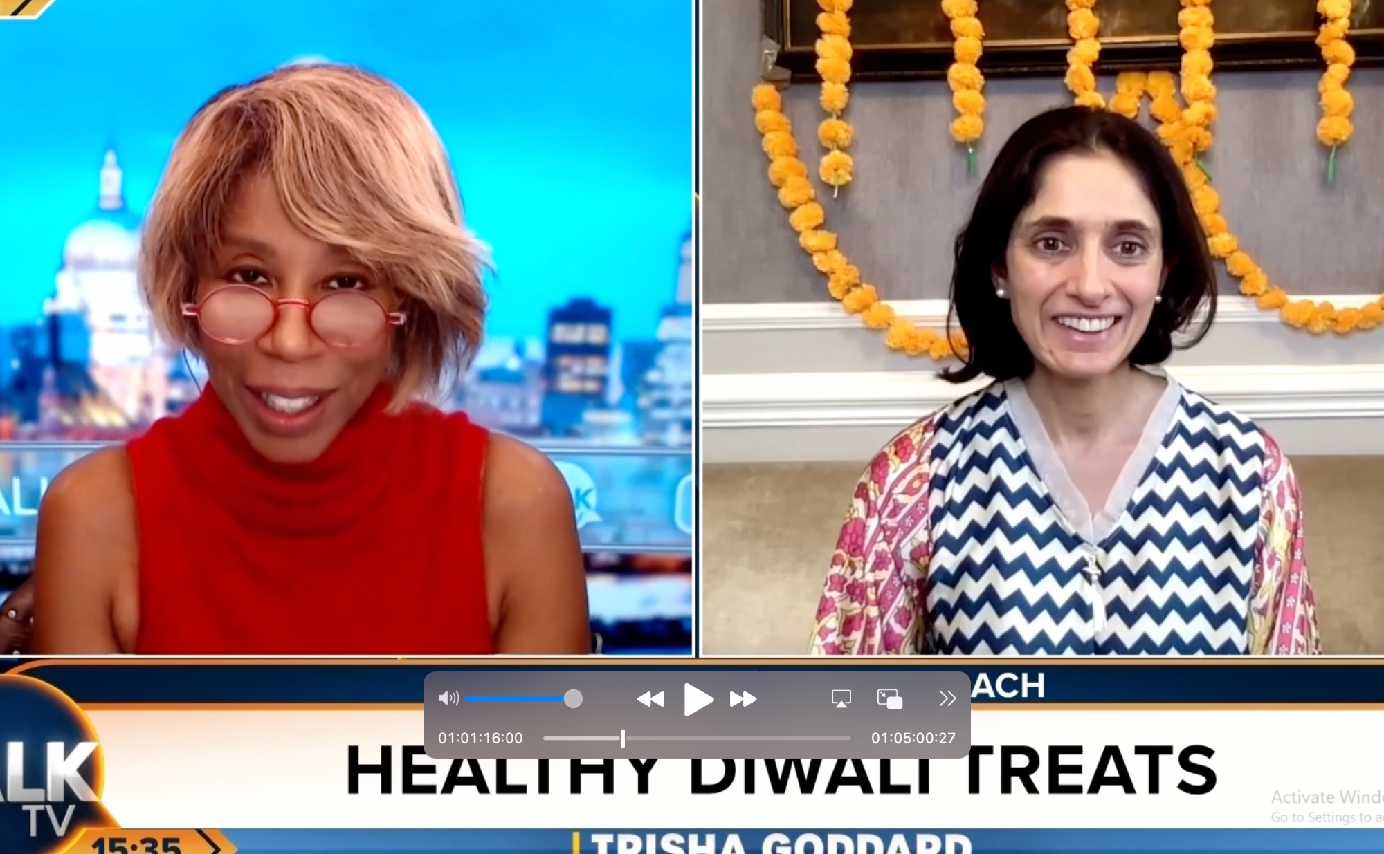 Sujata Din Trisha Goddard Talk TV Diwali Treats
